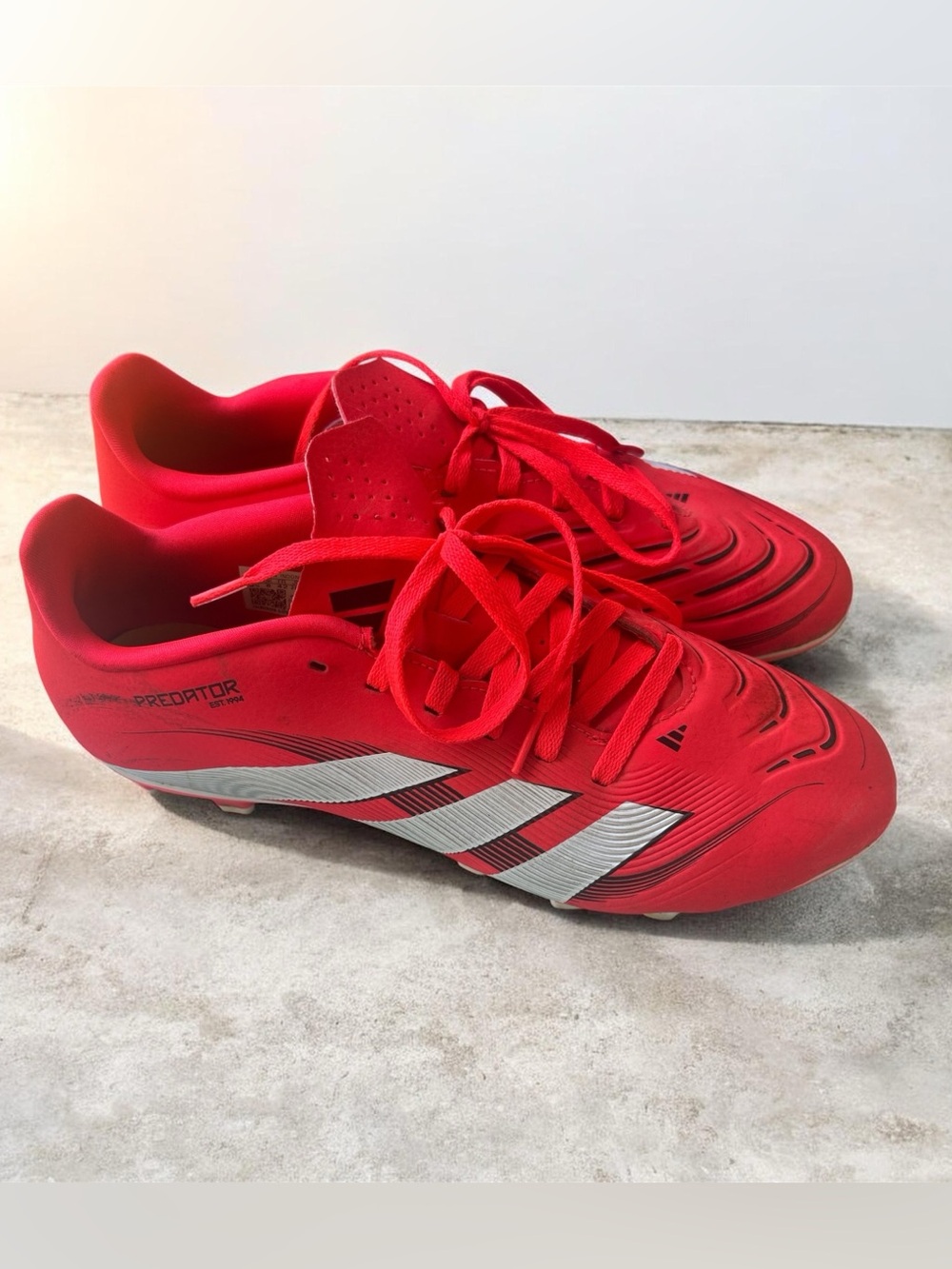 Adidas Predator 24 League FG MG Soccer Cleats Men Size 8.5 US Red White Cleats